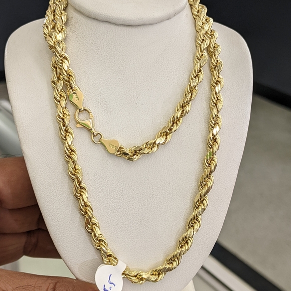 10kt Real Gold Rope Chain 5.5mm 26 inch